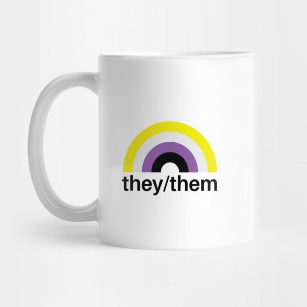 They/Them Pronouns Nonbinary Rainbow by lavenderhearts